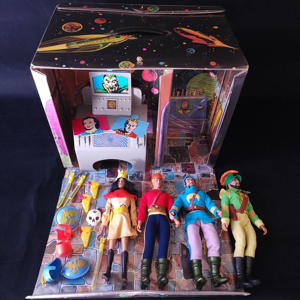 Rare Vintage Flash Gordon Playset 1977 Carry Case Complete w/ Action Figures